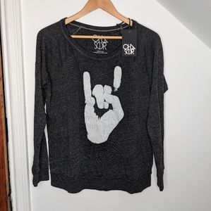 CHASER Shaka Sign Burnout Lightweight Sweatshirt